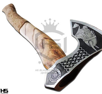 The Berserker: Hand Forged Viking Axe with Leather Sheath & Wooden Box in Just $59-Functional Viking Axe
