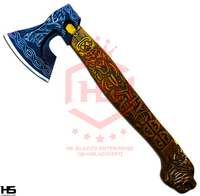 The Sunasaxon: Hand Forged Viking Axe with Leather Sheath & Wooden Box in Just $77-Functional Viking Axe