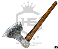 The Tensai: Hand Forged Viking Axe with Leather Sheath & Wooden Box in Just $59-Functional Viking Axe