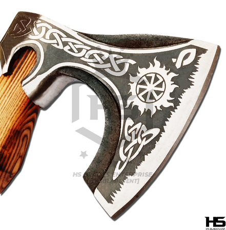 The Sol Aurvandill: Hand Forged Viking Axe with Leather Sheath & Wooden Box in Just $49-Functional Viking Axe