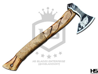 The Berserker: Hand Forged Viking Axe with Leather Sheath & Wooden Box in Just $59-Functional Viking Axe