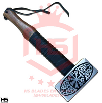 The Strike of Odin: Hand Forged Viking Hammer with Leather Wrapping & Wooden Box in Just $59-Functional Viking Hammer