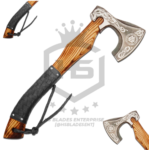 Hand Forged Functional Viking Axe in $59 with Sheath & Wooden Box
