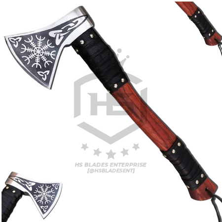 The Pure Valkyire: Hand Forged Viking Axe with Leather Sheath & Wooden Box in Just $59-Functional Viking Axe