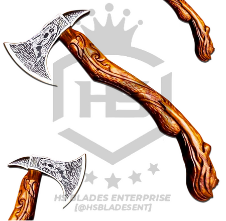 Lagertha The Mermaid: Hand Forged Viking Axe with Leather Sheath & Wooden Box in Just $77-Functional Viking Axe