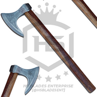 The Ragnar Styles: Hand Forged Viking Axe with Leather Sheath & Wooden Box in Just $49-Functional Viking Axe