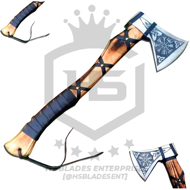 The Pure Valkyire II: Hand Forged Viking Axe with Leather Sheath & Wooden Box in Just $49-Functional Viking Axe