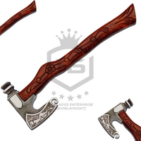 The Valkyire: Hand Forged Viking Axe with Leather Sheath & Wooden Box in Just $59-Functional Viking Axe
