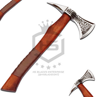 The Little Serpent II: Hand Forged Viking Axe with Leather Sheath & Wooden Box in Just $59-Functional Viking Axe