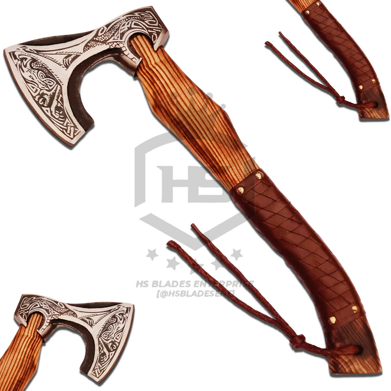 The Smug of Erabor: Hand Forged Viking Axe with Leather Sheath & Wooden Box in Just $49-Functional Viking Axe