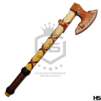 The Ragnar Axe: Hand Forged Viking Axe with Leather Sheath & Wooden Box in Just $49-Functional Viking Axe