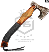 The Nidhogg II: Hand Forged Viking Axe with Leather Sheath & Wooden Box in Just $59-Functional Viking Axe