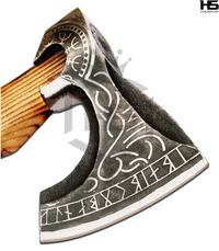 The Nidhogg II: Hand Forged Viking Axe with Leather Sheath & Wooden Box in Just $59-Functional Viking Axe