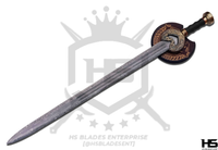 38" Damascus Black Herugrim Sword of Theoden King (Full Tang, BR) from Lord of The Rings Swords with Scabbard-LOTR Swords