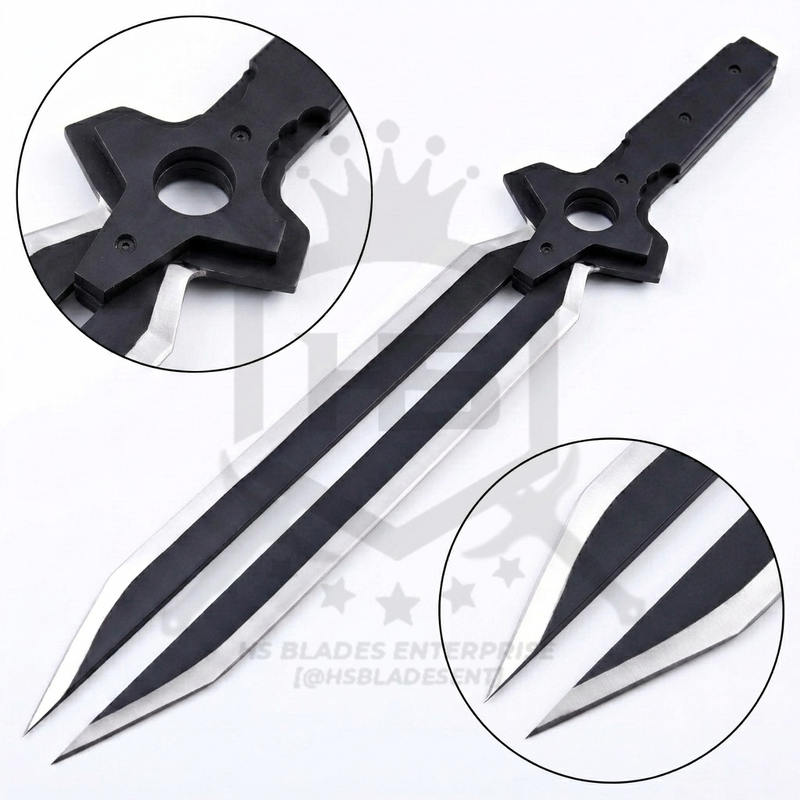 Darker Than Black Knife of Hei Split Dagger of Hei Knife with sheath for Hei Knife from darker than black dagger of hei dagger knife of hei replica real metal functional battle ready for sale (1)