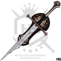 THE PLAQUE OF HANDLE SHRED OF NARSIL SWORD COMES WITH SILK SCREEN PRINT SIMILAR TO THAT OF Aragorn's Anduril
