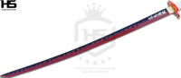 the demon slayer resolution is marked on the anodized blade as well as hamon