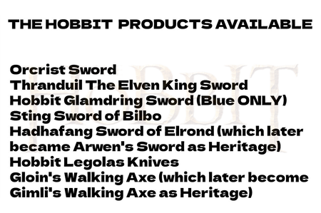 SLS Custom Pairing of Any Two Hobbit Swords in Just $121-LOTR Swords