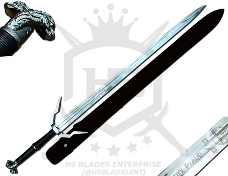 45" Witcher Sword of Geralt of Rivia in Just $77 (Spring Steel & D2 Steel versions are Available) from The Witcher Sword-Silver Wolf II