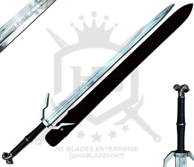 45" Witcher Sword of Geralt of Rivia in Just $77 (Spring Steel & D2 Steel versions are Available) from The Witcher Sword-Silver Wolf III