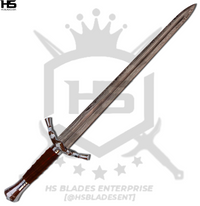38" Chrome Damascus Boromir Sword of Boromir Gondor (Full Tang, BR) with Plaque & Sheath-LOTR Swords