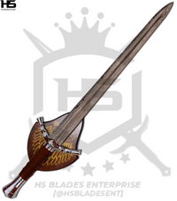 38" Chrome Damascus Boromir Sword of Boromir Gondor (Full Tang, BR) with Plaque & Sheath-LOTR Swords
