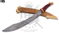 21" Damascus Strider Elven Knife of Aragorn (Full Tang, BR) in $149 from LOTR Swords with Leather Scabbard