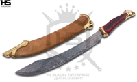 21" Damascus Strider Elven Knife of Aragorn (Full Tang, BR) in $149 from LOTR Swords with Leather Scabbard