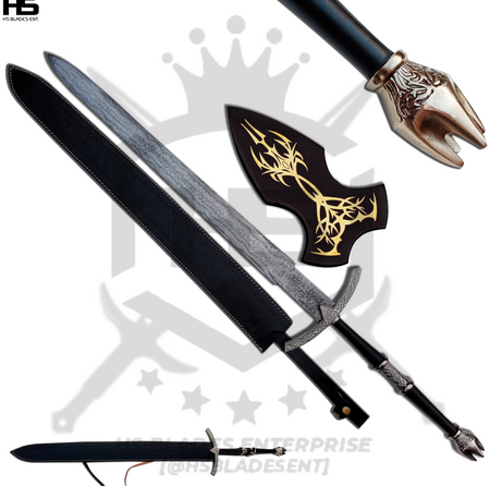damascus witch king sword is functional full tang battle ready