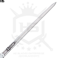 HS Blades Ent offers full tang metal replica of banished knight sword that comes with a fullered blade and elden runes.
