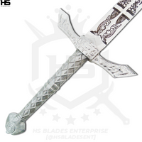 the handle of banished knight sword from elden ring comes with intricate runes which made the sword manfactured by us, HS Blades ENT, win a 95% accuracy award with original in game version.
