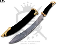 21" Damascus Strider Elven Knife of Aragorn (Full Tang, BR) in $149 from LOTR Swords with Black Scabbard