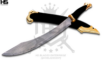 21" Damascus Strider Elven Knife of Aragorn (Full Tang, BR) in $149 from LOTR Swords with Black Scabbard