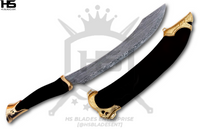 21" Damascus Strider Elven Knife of Aragorn (Full Tang, BR) in $149 from LOTR Swords with Black Scabbard