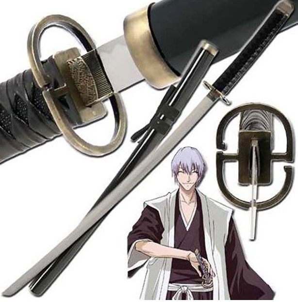 Bleach Kamishiniyali Shinso Sword of Gin Ichimaru in $77 (Japanese Steel Available) Zanpakuto from Bleach Swords-Black | Bleach Katana | Zanpakuto Katana