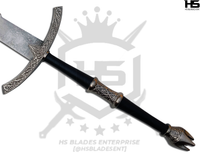 The handle of witch-king sword is approximately 13inches, making it a perfect match for longsword