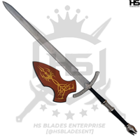 the plaque of witchking sword is inspired from viking culture and is wooden.