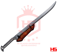 38" Damascus Thranduil Sword of Elven King of Mirkwood (Full Tang, BR) from The Hobbit Swords with Plaque & Sheath-Hobbit Swords