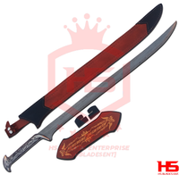 38" Damascus Thranduil Sword of Mirkwood King (Full Tang, BR) from The Hobbit Swords with Plaque & Sheath-Hobbit Swords