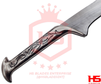 38" Damascus Thranduil Sword of Elven King of Mirkwood (Full Tang, BR) from The Hobbit Swords with Plaque & Sheath-Hobbit Swords