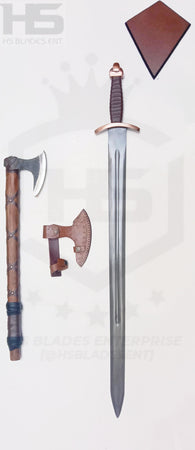 The Vikings Set of Ragnar Axe & Lagertha Sword for just $160 (Available in Standard & Battle Ready Versions)