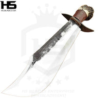 Fully Customizable 120 Undertaker Bowie Knife with Stag Antler Handle & Leather Sheath