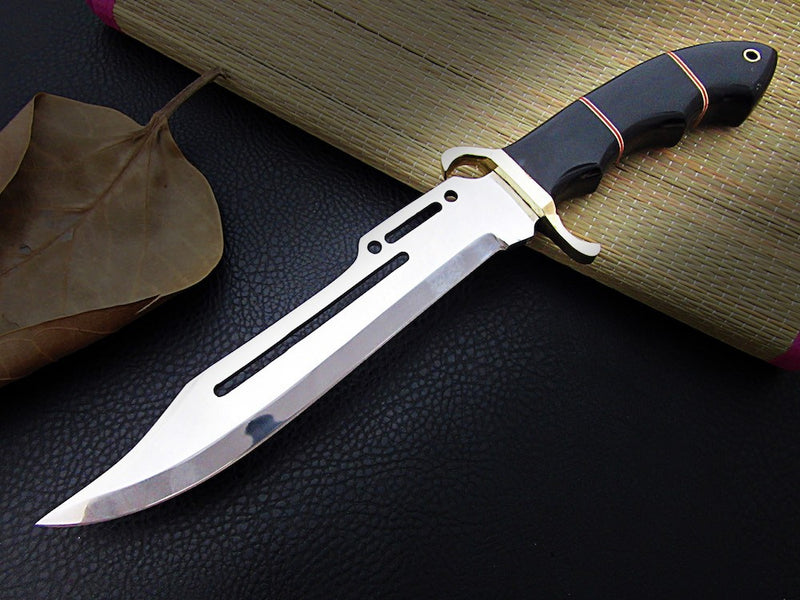 14" Rodrick Bowie Knife in $59 (Spring Steel, D2 Steel are also available) with Sheath-Hunting Knife