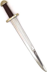 25" Full Tang Gold Plated Vikings Seax Knife (Spring Steel & D2 Steel Battle Ready are available) with Sheath