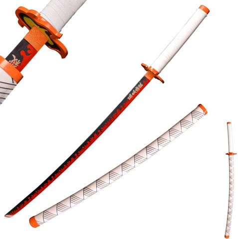 Nichirin Sword in Just $77 (Japanese Steel is Available) of Rengoku Kyojuro from Demon Slayer Type I | Japanese Samurai Sword