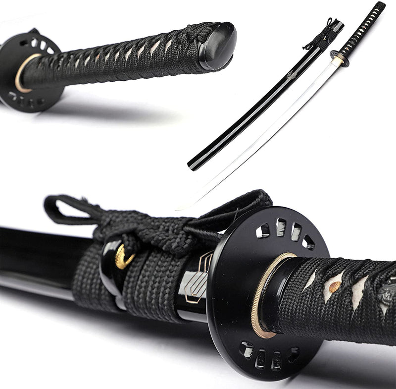 Kill Bill Hattori Hanzo Katana Sword (Japanese Steel is also available) Black-Kill Bill Katana Sword