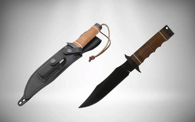 Super Blade Bowie Knife with Sheath (D2 Steel & 5160 Spring Steel Available)