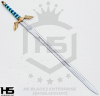 43" Zelda Sword of Links The Ornate Prophecy Hero Sword (Spring Steel & D2 Steel Battle Ready Version are available) with Scabbard from The Legend of Zelda Swords-Blue