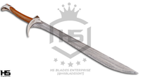 39" Damascus Orcrist Sword of Thorin (Full Tang, BR) from The Hobbit Swords with Plaque & Sheath-Hobbit Swords
