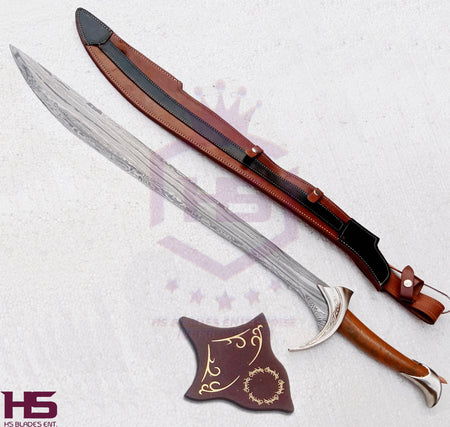 39" Damascus Orcrist Sword of Thorin (Full Tang, BR) from The Hobbit Swords with Plaque & Sheath-LOTR Swords